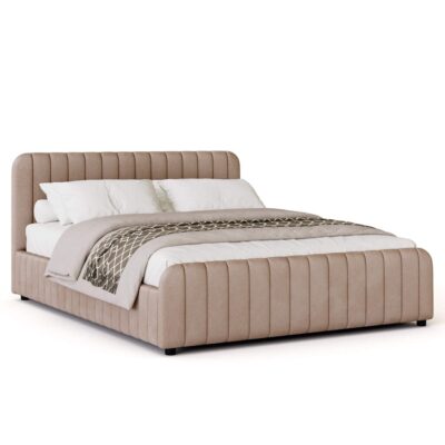 Lova SOMNELLA | 180x200 | Tamsiai smėlio #6 | Veliūras