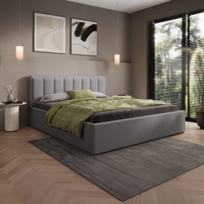 Lova DREAM | 160x200 | Pilka #53 | Veliūras