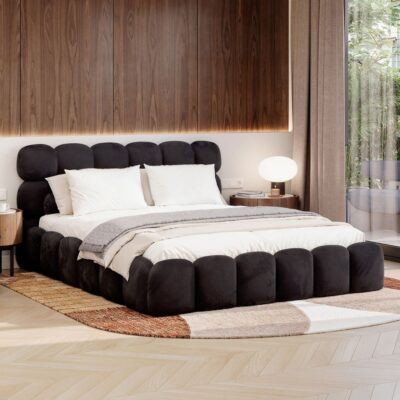 Lova TRIUMPH | 140x200 | Juoda #84 | Veliūras