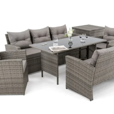 Lauko baldų komplektas FLORIDA BIG | Technoratanas | Pilkas | Pagalvės pilkos 01