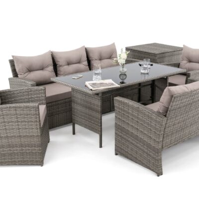 Lauko baldų komplektas FLORIDA BIG | Technoratanas | Pilkas | Pagalvės pilkos 03