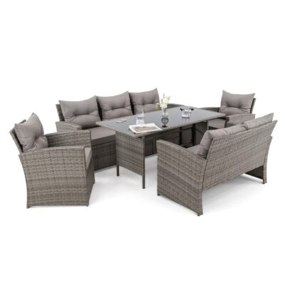 Lauko baldų komplektas FLORIDA BIG BD | Technoratanas | Pilkas | Pagalvės pilkos 01