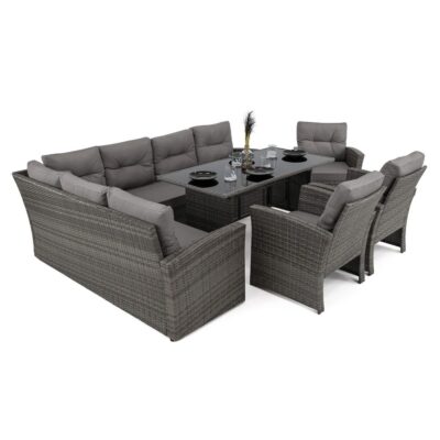 Lauko baldų komplektas LAGUNA | Technoratanas | Pilkas | Pagalvės pilkos 01