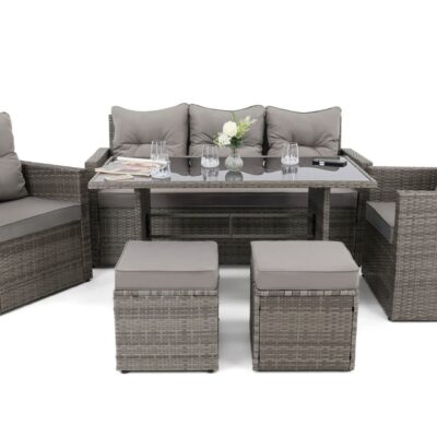 Lauko baldų komplektas MONAKO 1 | Technoratanas | Pilkas | Pagalvės pilkos 01