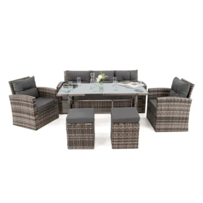 Lauko baldų komplektas MONAKO 1 (BIG SIZE) | Technoratanas | Tamsiai pilkas