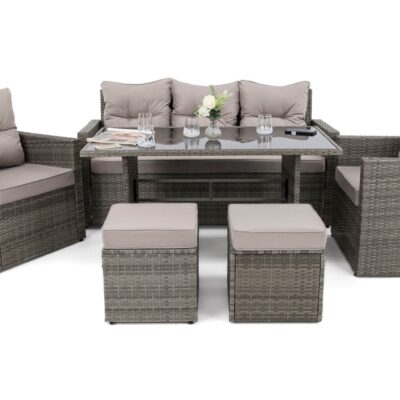 Lauko baldų komplektas MONAKO 1 | Technoratanas | Pilkas | Pagalvės pilkos 03