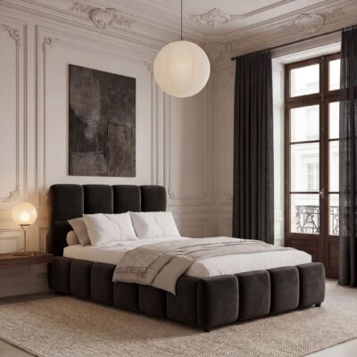 Lova LUMORIA | 120x200 | Juoda | Veliūras