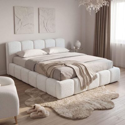 Lova QUBE | 160×200 | Balta #6 | Boucle