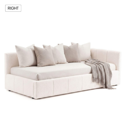 Lova CLAURA-R | 90x200 | Balta #6 | Boucle