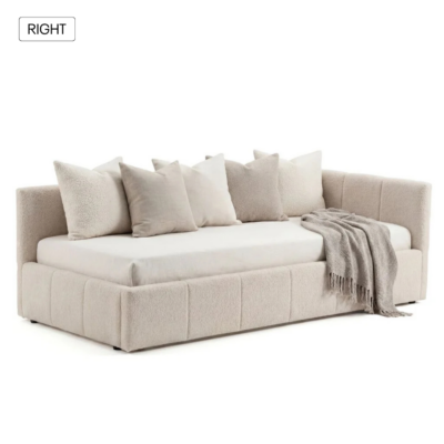 Lova CLAURA-R | 90x200 | Balta #6 | Boucle